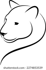 Black   white line art cougar head  Leopard symbol  mascot  icon  avatar  Jaguar tattoo  panther logo 