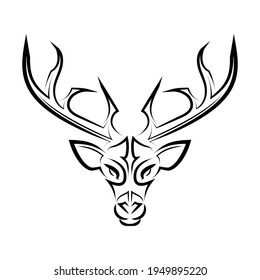 Black and white line art of deer head. Good use for symbol, mascot, icon, avatar, tattoo, T Shirt design, logo or any design you want.