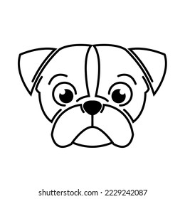 Black and white line art of dog head. Good use for symbol, mascot, icon, avatar, tattoo, T Shirt design, logo or any design