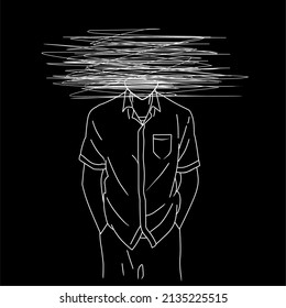 black and white line art doodle
