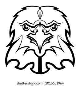 Black and white line art of eagle head. Good use for symbol, mascot, icon, avatar, tattoo,T-Shirt design, logo or any design.