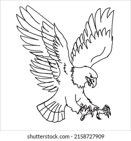 Black and white line art eagle picture
