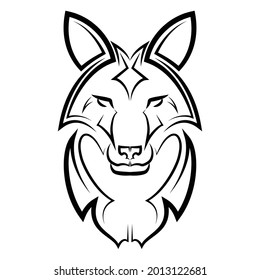 Black and white line art of fox head. Good use for symbol, mascot, icon, avatar, tattoo,T-Shirt design, logo or any design.