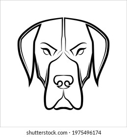 Black and white line art of Great Dane dog head Good use for symbol mascot icon avatar tattoo T Shirt design logo or any design