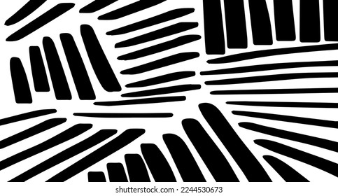 black and white line art hand drawn pattern vector background.