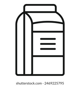 Black and white line art icon representing a milk carton, suitable for various design uses