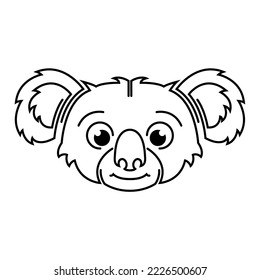Black and white line art of koala head. Good use for symbol, mascot, icon, avatar, tattoo,T-Shirt design, logo or any design.