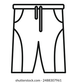 Black and white line art of men's cycling shorts suitable for sportswear design
