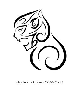Black and white line art of monkey head. Good use for symbol, mascot, icon, avatar, tattoo, T Shirt design, logo or any design you want.