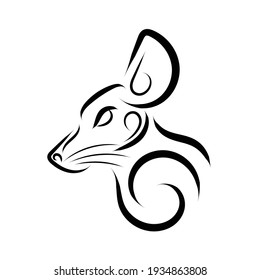 Black and white line art of mouse head. Good use for symbol, mascot, icon, avatar, tattoo, T Shirt design, logo or any design you want.