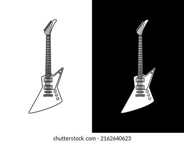 Black and white line art of music element vector. Eps 10