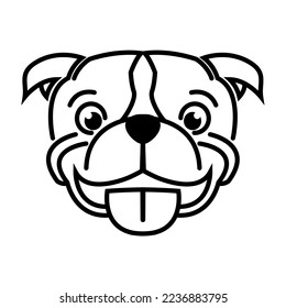 Black and white line art of pitbull dog head. Good use for symbol mascot icon avatar tattoo T Shirt design logo or any design