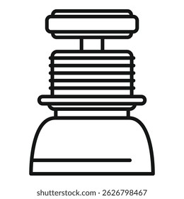 Linha preta e branca arte de um fogão a gás portátil, perfeito para gráficos de acampamento