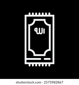 Black and white line art prayer mat icon illustration design, Islamic Ramadan Icon
