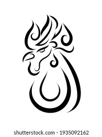Black and white line art of rooster head. Good use for symbol, mascot, icon, avatar, tattoo, T Shirt design, logo or any design you want.