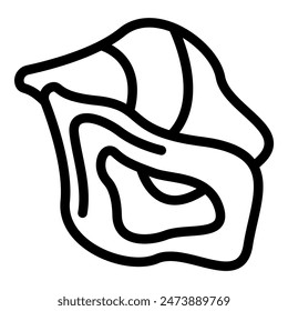 Black and white line art of a seashell, perfect for representing sea life or beach themes