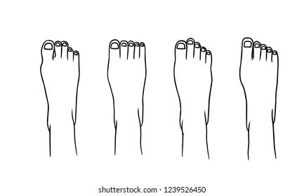 black and white line art shape of the foot