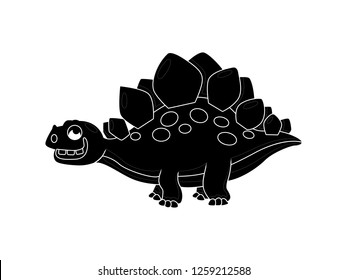 black and white line art, silhouette vector dinosaur illustration