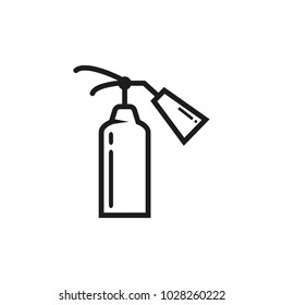 black and white line art simple outline vector icon fire extinguisher