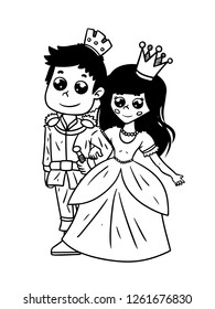 black and white line art, sketches of the groom and bride