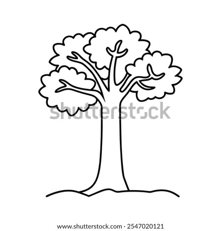 Black and white line art
 tree logo isolated 