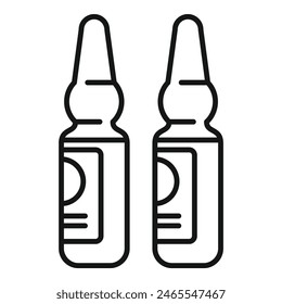 Black and white line art of two nasal spray containers for medical design elements