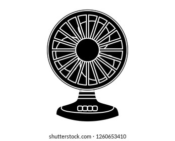 black and white line art, a vector illustration of a fan's silhouette