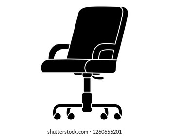 black and white line art, vector illustration of a chair silhouette