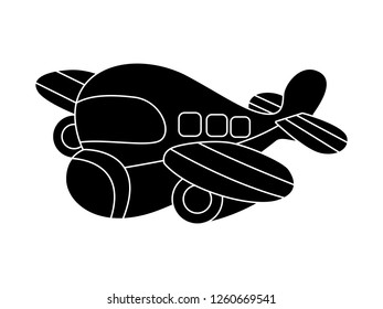 black and white line art, vector illustration of aircraft silhouettes