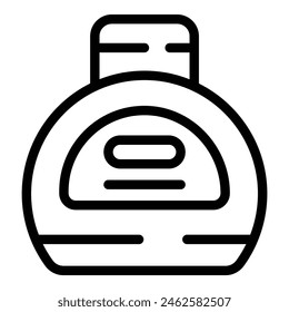 Black and white line art vector illustration of a contemporary vacuum cleaner design