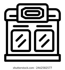 Black and white line art vector of a backpack, suitable for web and print