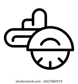 Ilustración vectorial de arte en blanco y negro de una sierra circular para diseño y Web
