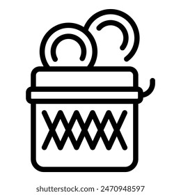 Black and white line art vector icon of intertwined wedding rings symbolizing marriage and partnership