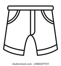 Vector de líneas en blanco y negro de pantalones cortos casuales para hombre