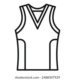 Black and white line art vector illustration of a sleeveless top