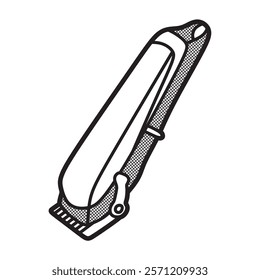 black and white line art vector image simple battery powered hair clipper