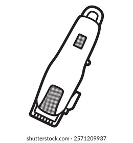black and white line art vector image top view hair clipper