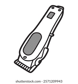 black and white line art vector image left facing hair clipper