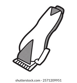 black and white line art vector image general hair clipper