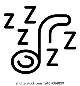 Black and white line art of a zzz sleep symbol, indicating sound sleep or snoring