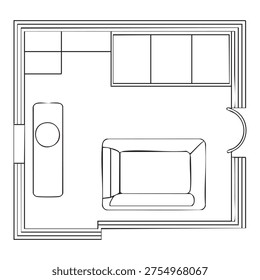 A black and white line of a bathroom floor plan featuring a bathtub shower combination and a toilet. The layout includes precise placement of fixtures and dimensions for space planning.