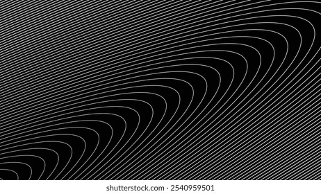 Fondo abstracto de círculo de línea en blanco y negro para estilo de telón de fondo o tela