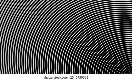 Plano de fundo abstrato de círculo de linha preto e branco para estilo de tela de fundo ou tecido
