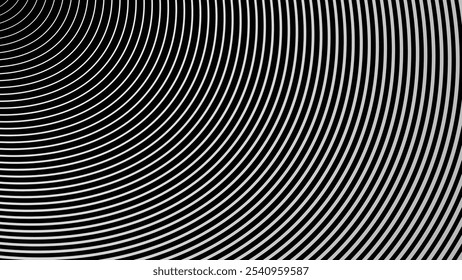 Black and white line circle abstract background for backdrop or fabric style