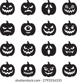 Black and white line collection of diverse animal heads and skulls line black and white
