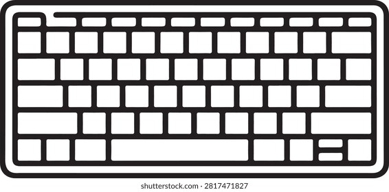 Black and white line of a computer keyboard