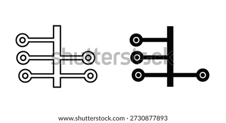 Black and white line of a crossbar switch with multiple connections line crossbar switch electrical
