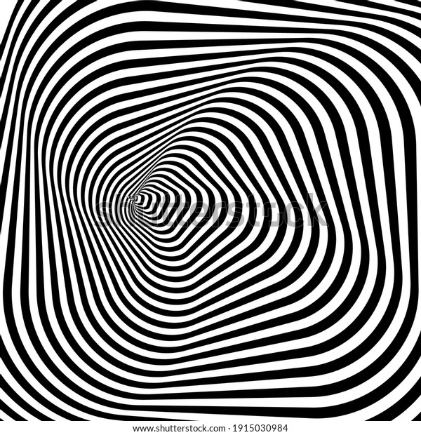 Black White Line Distortion Illusion Design Stock Vector (Royalty Free ...