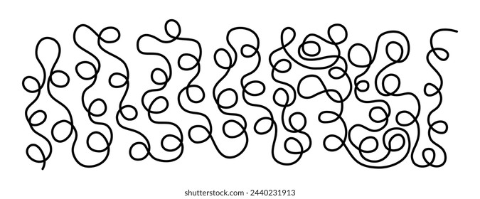 Patrón de garabato de línea en blanco y negro. Plantilla vectorial para diseño de estilo de garabato. Dibujo de dibujo de mano de vector de boceto