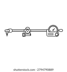 Black and white line drawing of an analog pressure gauge instrument